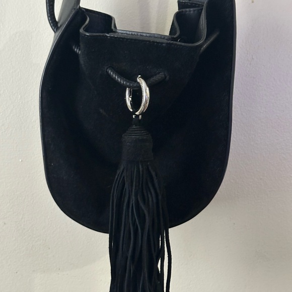 Rebecca Minkoff Black Shoulder Bag with Tassel - Picture 1 of 16